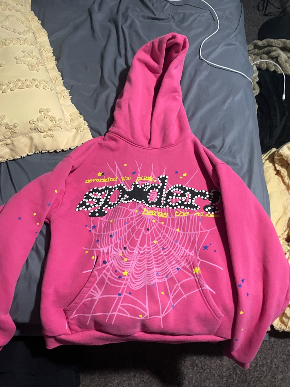Men’s Hot Pink Spider Hoodie..